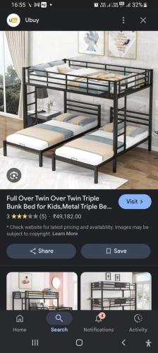 a page of a website with a bunk bed at KD Hostel days in kolkata