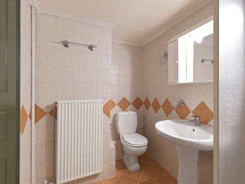 a bathroom with a toilet and a sink at Luxury Studios & Cozy Apartments by White Hills in Arachova