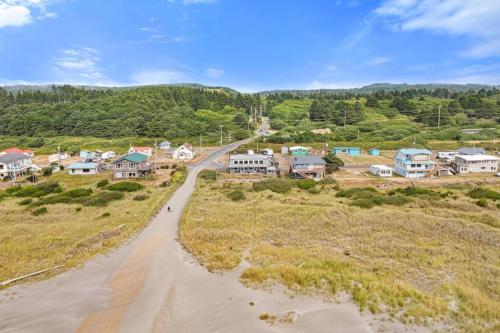 an aerial view of a small town on a dirt road at Tide Pool Town Home, Entire House, Amazing Views! in Moclips