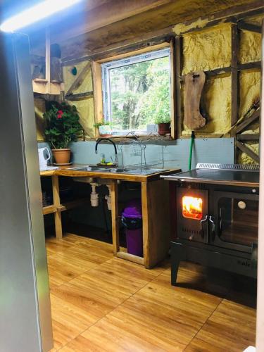 Dapur atau dapur kecil di Entre saltos y termas