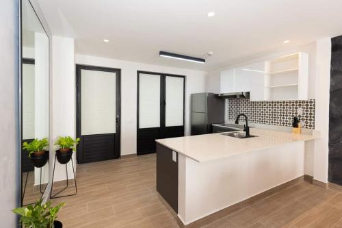 La Cuadra Apartments By Acomodoにあるキッチンまたは簡易キッチン