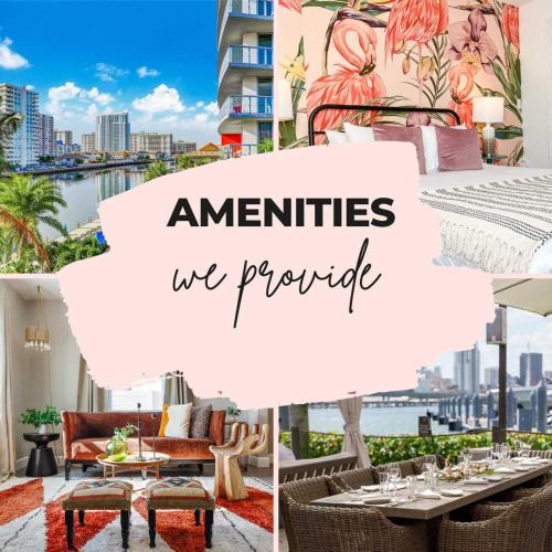 a collage of photos of a hotel with the words emirates no principle at Tranquil Heirloom Hideaway Pool in South Miami in Miami