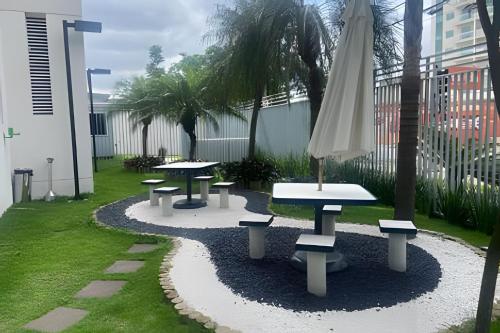 Um jardim no exterior de StudioPremium Hospedagem EventosCorporativosAnhembi ExpoCenterNorte