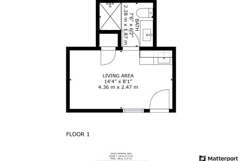 a floor plan of a small apartment at Casa Jardin - Boutique Suites in Downtown Santa Barbara in Santa Barbara