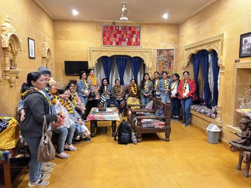 a group of people standing in a room at Hotel Royal Heritage in Jaisalmer