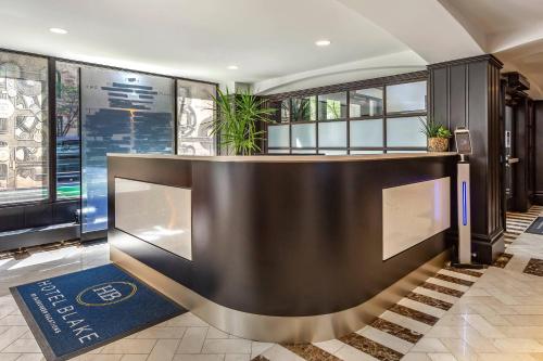 a lobby with a bar in a building at Bluegreen Vacations Hotel Blake, an Ascend Collection Hotel in Chicago