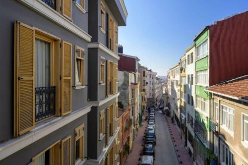a view of an alley between two buildings at Bright Modern Design New Duplex Loft Patio! #145 in Istanbul