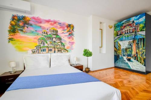 Ένα ή περισσότερα κρεβάτια σε δωμάτιο στο Spacious 3br In The Center - Kitchen Smart Tv's