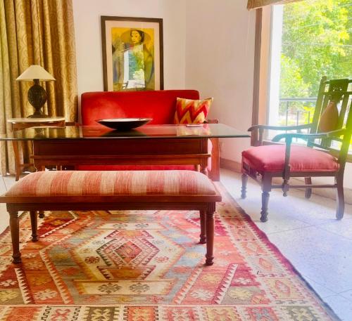 Posezení v ubytování Thikana Delhi ( Boutique B&B)
