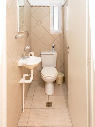 a bathroom with a toilet and a sink at Abu Rosa in Villa Elisa