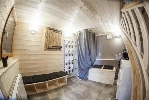 Koupelna v ubytování Chalets des Esquits vue panoramique pistes proches à pied