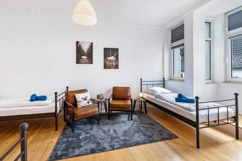 Postel nebo postele na pokoji v ubytování Rheinberg Zentrum
