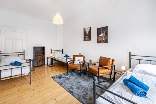 Postel nebo postele na pokoji v ubytování Rheinberg Zentrum