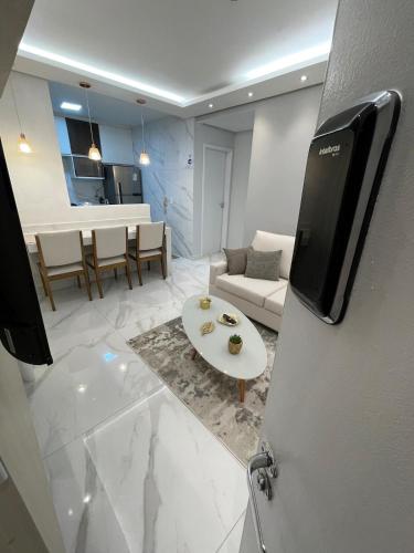 Kuchyň nebo kuchyňský kout v ubytování Apto 201 bloco 02 · Apto Moderno em frente à Arena MRV / Expominas