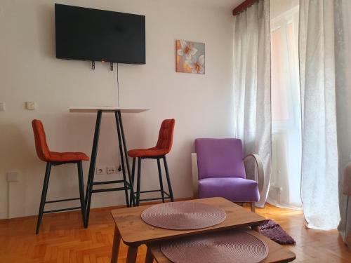 TV a/nebo společenská místnost v ubytování Apartman n&v