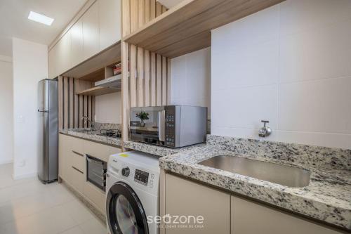Dapur atau dapur kecil di MCB - Apartamentos com piscina prox. da Praia