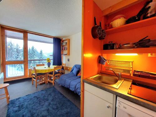 Studio cabine pour 4 pers., balcon, sud, Les Arcs 1800
