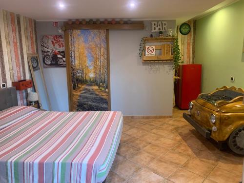 Ένα ή περισσότερα κρεβάτια σε δωμάτιο στο Eco Home con terrazza
