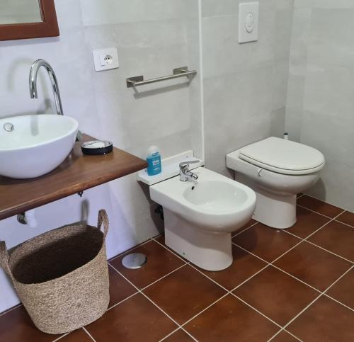a bathroom with a sink and a toilet at B&B Nonna Iolanda in Camigliatello Silano