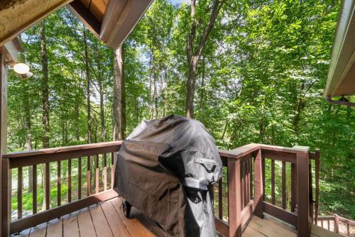 a porch with a cover on top of it at Lake Hills Hideaway in Wilkesboro