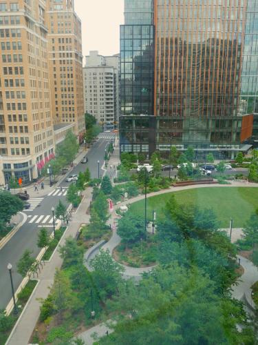 a view of a street in a city with tall buildings at Pentagon Luxe Apartments Arlington - Near DC in Arlington