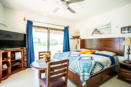 Ένα ή περισσότερα κρεβάτια σε δωμάτιο στο Suite Amanecer con vista al mar