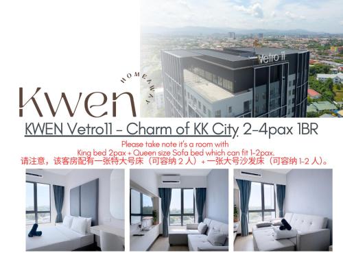 a collage of photos of a building with a banner at KWEN Vetro11 - Charm of KK City in Kota Kinabalu