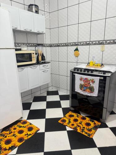 Dapur atau dapur kecil di Hospedagem Pérolas de J e s u s