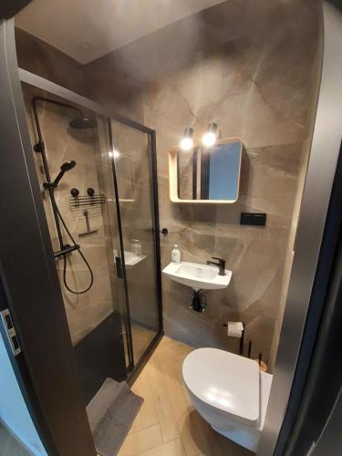 Ένα μπάνιο στο Apartamenty Babie Lato