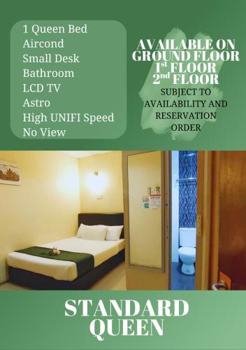 Ένα ή περισσότερα κρεβάτια σε δωμάτιο στο Sastria Hotel Sungai Petani