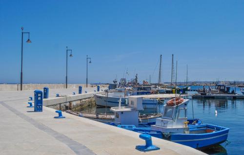 a group of boats docked at a dock at Stunning Home In Marzamemi With Wifi in Marzamemi