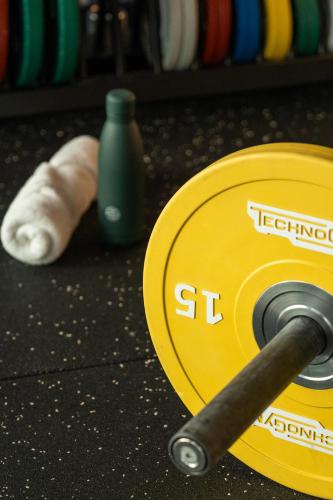 a yellow and black disk with a st tool on a counter at The Social Hub Rotterdam in Rotterdam