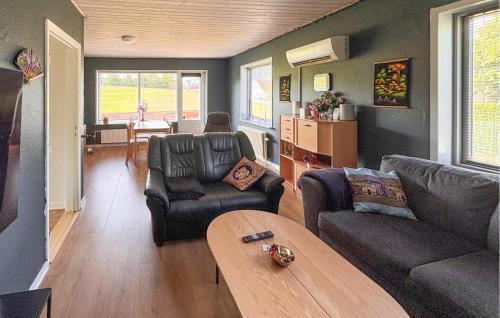 a living room with two couches and a coffee table at Awesome Home In Nordborg With Wifi in Nordborg