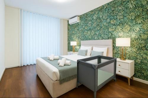 Giường trong phòng chung tại Lux City center apartments EX