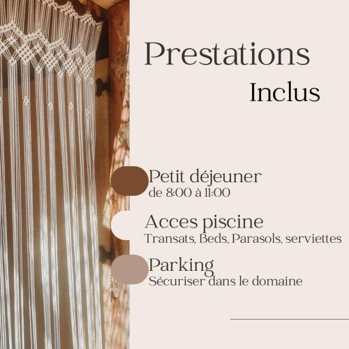 a list of different types of shower curtains at Domaine FINCA LESSYA, Lodge insolite & SPA in Mauguio