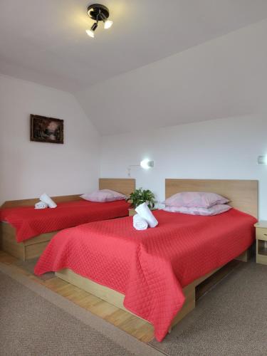 Una cama o camas en una habitación de PENSIUNEA DORINA