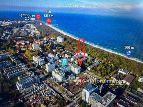 Apartament prywatny, w 4 -gwiazdkowym Hotelu Diva, balkon, 300m do morza, do dworca PKP pieszo 10 minut, darmowe WiFi w apartamencie, dodatkowo płatne - Parking, SPA, Siłownia, Squash