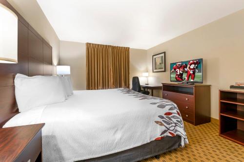 Ένα ή περισσότερα κρεβάτια σε δωμάτιο στο Red Roof Inn Charlestown