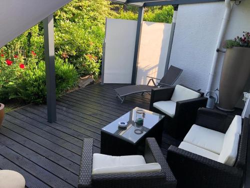Χώρος καθιστικού στο Schöne Ferienwohnung in Engelskirchen