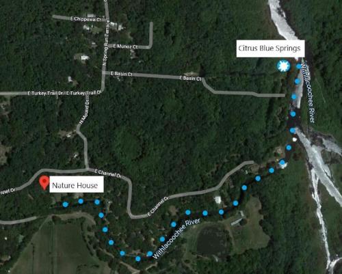 a map of the entrance to the nature house at The Nature House in Hernando