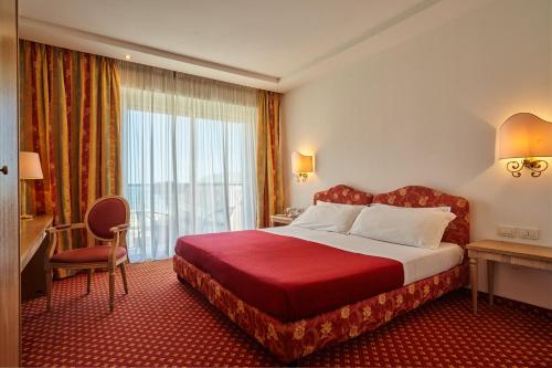 a hotel room with a large bed and a window at Hotel Bristol in Bellaria-Igea Marina