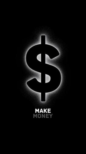 Un cartel de la película gana dinero con un signo de dólar en Success, en Ashonman