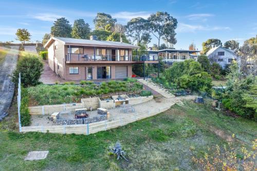 an aerial view of a house with a garden at Bonnie Dawn - Bonnie Doon in Bonnie Doon