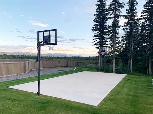 a basketball hoop in the middle of a field at A Gorgeous Mansion for Jasper Vacation in Hinton