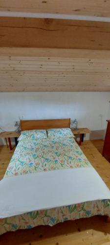 Postel nebo postele na pokoji v ubytování Počitniška hiška v grapi