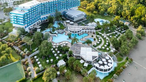 an aerial view of a hotel and a resort at Calypso Beach in Faliraki