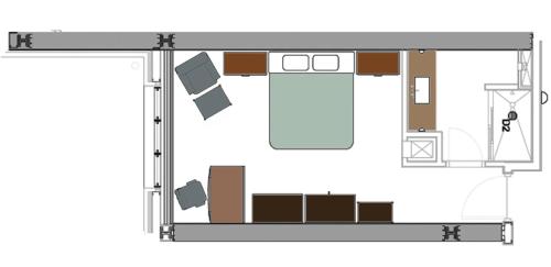 a floor plan of a small house at Saint John's Resort in Plymouth