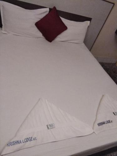 Postel nebo postele na pokoji v ubytování KRISHNA Lodge