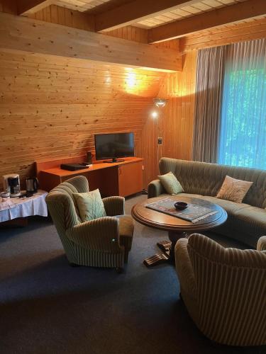 Ruang duduk di Gästehaus Eitzum