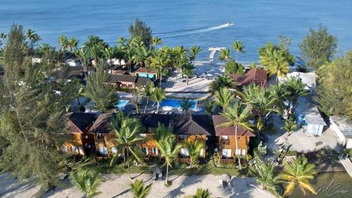 an aerial view of a house on the beach at River Lodge Resort in Ntchogo